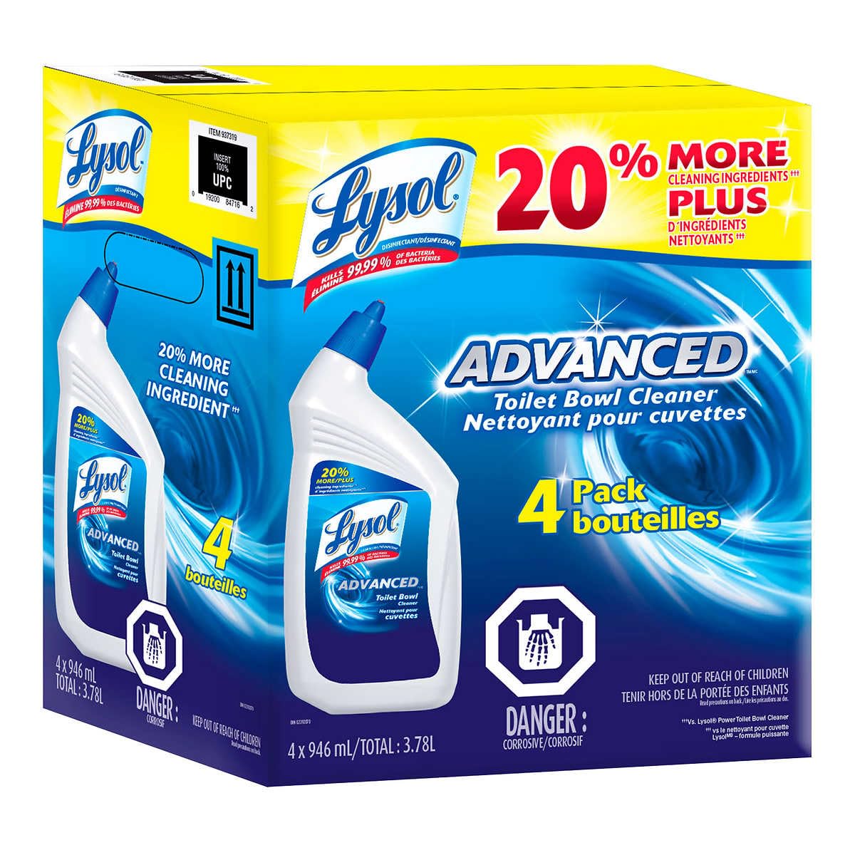 Lysol Advanced Toilet Bowl Cleaner 4/32 Fl Oz Net Wt 128 Fl Oz,, ()
