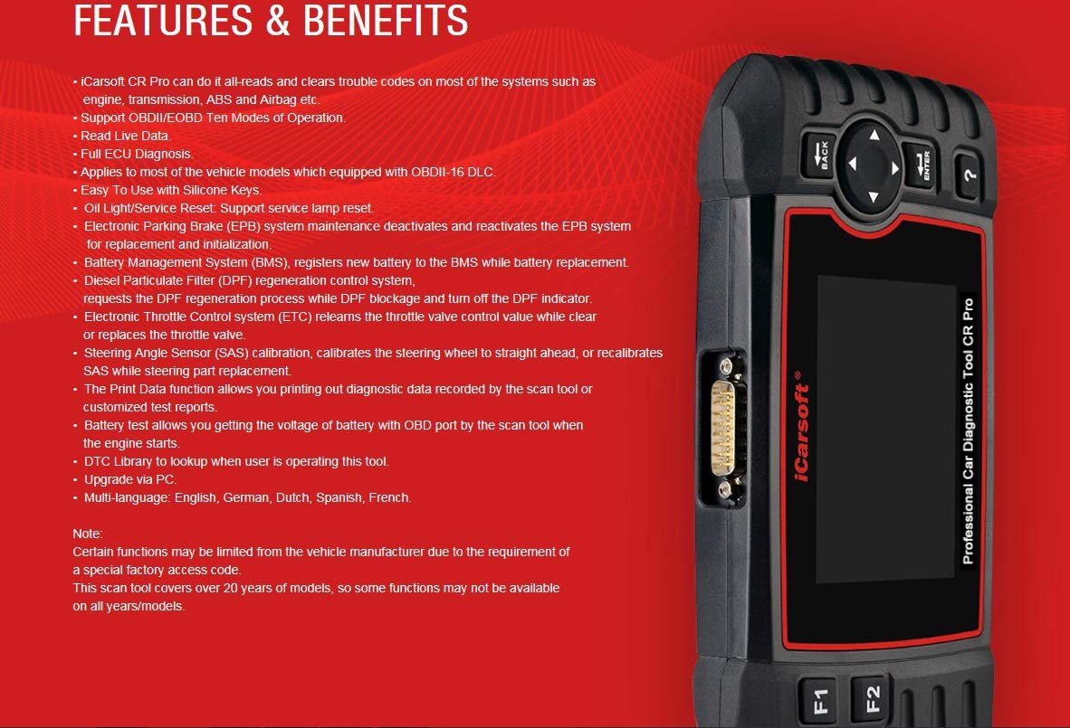 iCarsoft CR Pro Diagnostic Scan Tool