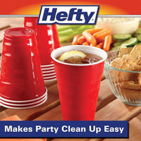 Hefty Easy Grip Disposable Plastic Cold Cups, Red, 18 Ounce, 50 Count (Pack of 2)