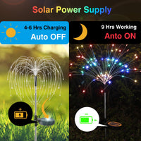 Lewondr Firework Solar Garden Lights, 120 LED Solar Firework Lights with 8 Lighting Modes, Waterproof Sparkler Starburst Solar Lights Outdoor for Yard Porch Patio Backyard Christmas Decor Gift, 4 Pack