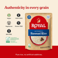 Authentic Royal - Ready To Heat Rice - White Basmati, 4 Count