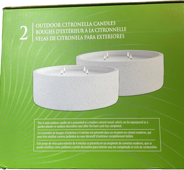 Essenzas Large 4-Wick Outdoor Citronella Candles, Lemongrass Eucalyptus, 2 Pack, 25 oz x 2 ea