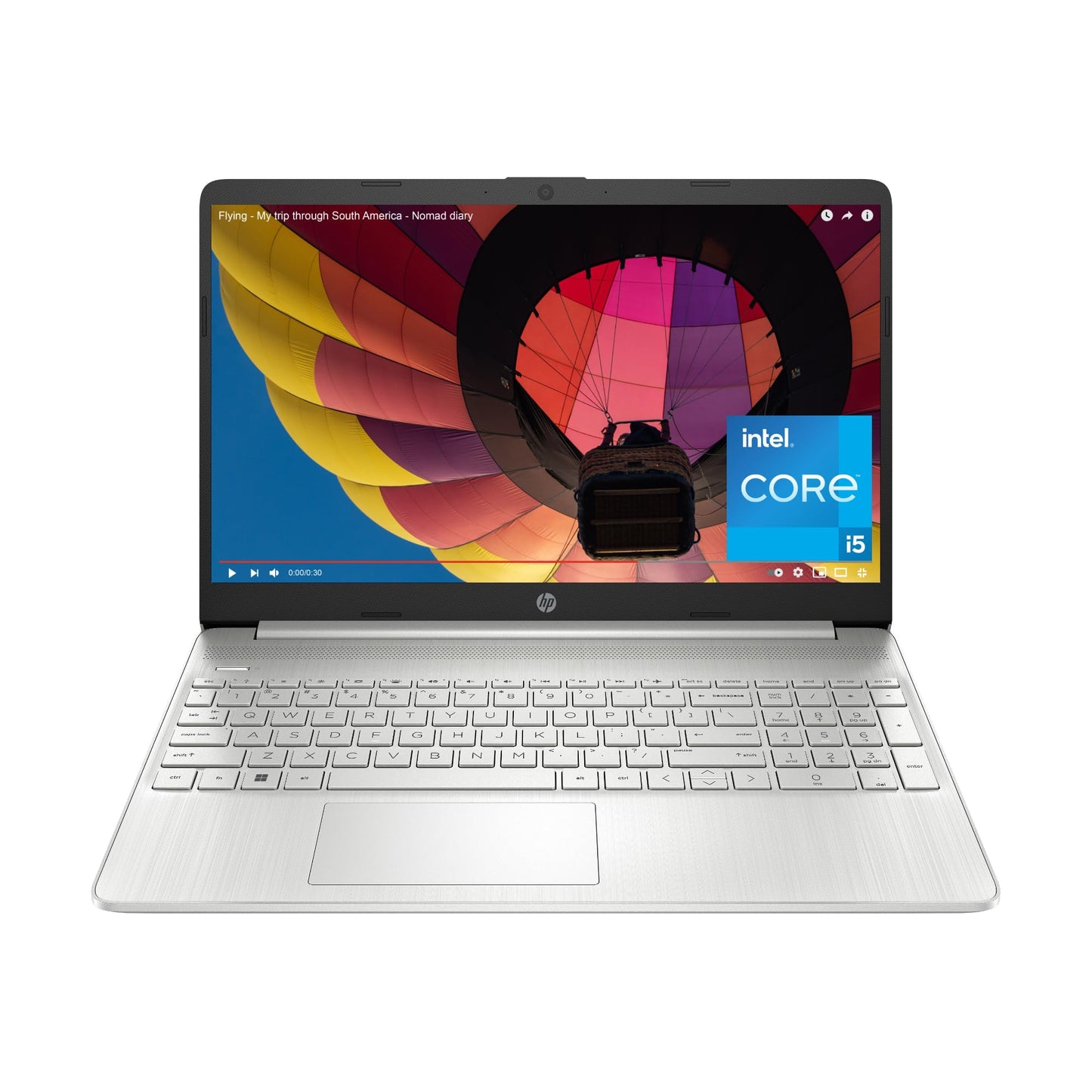 HP 15.6 inch Laptop, FHD Display, 12th Gen Intel Core i5, 16 GB RAM, 512 GB SSD, Intel Iris Xe Graphics, Windows 11 Home, 15-dy5399nr (2023),Silver