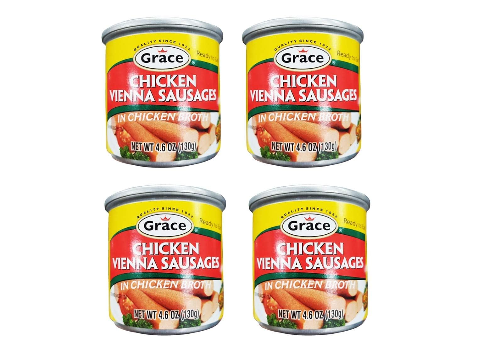 Grace Chicken Vienna Sausages in Chicken Broth 4.6oz, 4 Pack