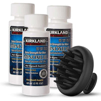 Hair Loss Treatments for Men Bundle. Kirkland Minoxidil 5% Hair Regrowth Topical Solution Plus A Silicone Hair Scalp Massager for Hair Growth & Dandruff Removal. Ultimate Hair Recovery Kit by NSPARK.