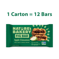 Nature's Bakery Whole Wheat Fig Bars, Apple Cinnamon, Real Fruit, Vegan, Non-GMO, Snack Bar, 1 Box With 12 Twin Packs (12 Twin Packs)