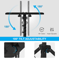 DECOSIS Projector Stand Tripod from 23" to 46", Laptop Tripod Stand Height Adjustable with Gooseneck Phone Holder, Laptop Floor Stand for Office, Home, Stage, Studio, DJ Racks Holder Mount