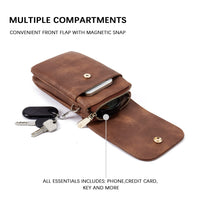 BOSTANTEN Leather Small Crossbody Bags for Women Designer Cell Phone Bag Wallet Purses Adjustable Strap Retro Brown