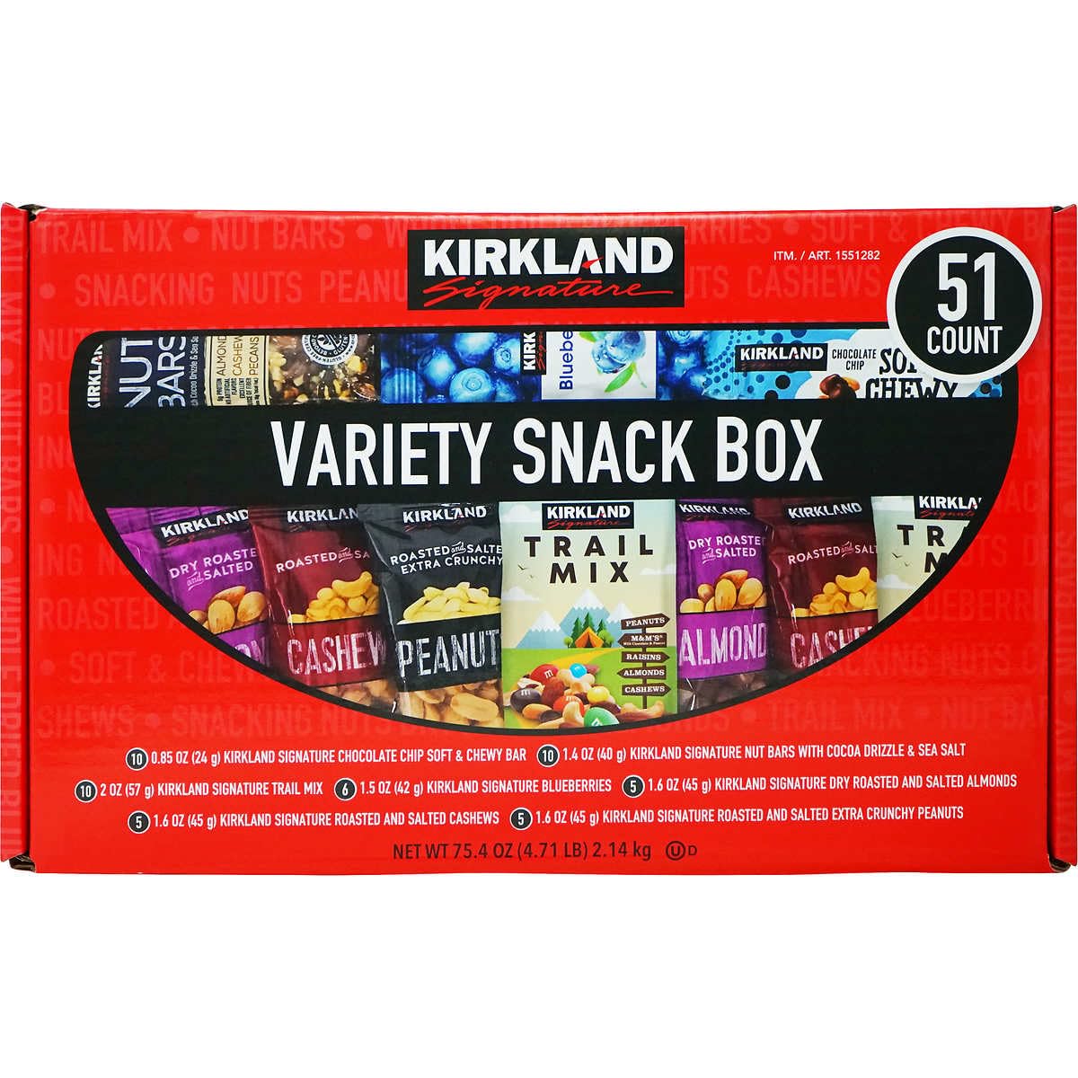 Kirkland Signature Variety Snack Box, 51 ct