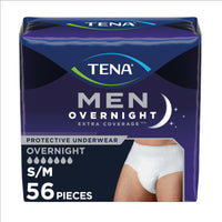 TENA Men Overnight Extra Coverage Underwear S/M 56 ct