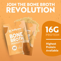 Dr. Kellyann Bone Broth Collagen Powder Packets (7 Servings, 5 Box), 16g Protein/Serving, 100% Grass-Fed Hydrolyzed Collagen Powder, Keto & Paleo Friendly