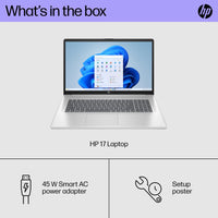 HP 17 inch Laptop, HD+ Display, 12th Generation Intel Core i5-1235U, 8 GB RAM, 512 GB SSD, Intel Iris Xe Graphics, Windows 11 Home, 17-cn2099nr (2023),Silver