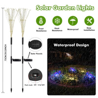 Solar Garden Lights Outdoor Decorations 2 Pack, Solar 120 LED Sparklers Fireworks Sticks Fairy Stake Lights Yard Planter Outside Flower Bed Patio Lawn Path Walkway Decorative, Waterproof&Twinkling