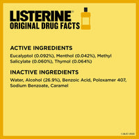 Listerine Original Antiseptic Oral Care Mouthwash to Kill 99% of Germs That Cause Bad Breath, Plaque and Gingivitis, ADA-Accepted Mouthwash, Original Flavor, 1.5 L (Pack of 6)