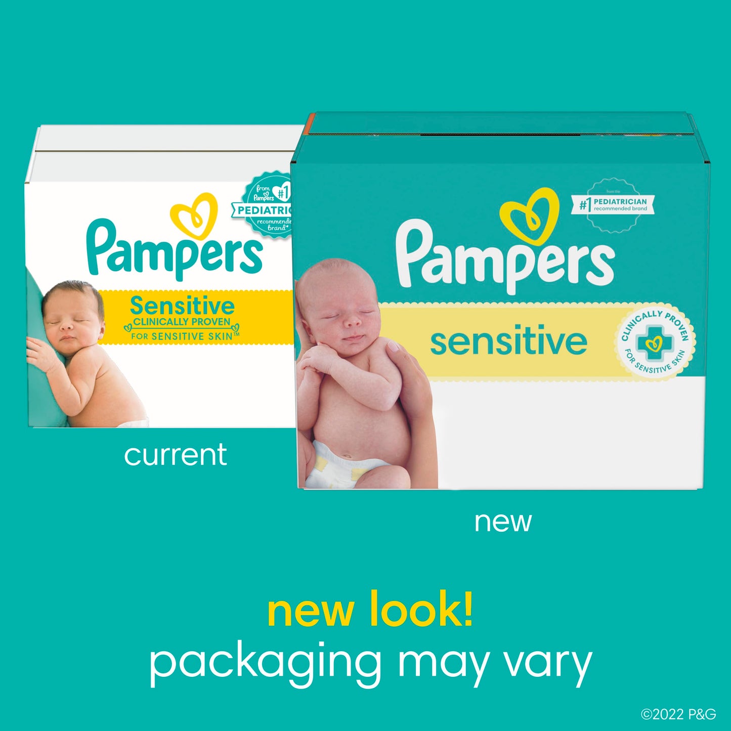 Pampers Sensitive Baby Wipes, Water Based, Hypoallergenic and Unscented, 8 Flip-Top Packs (672 Wipes Total)
