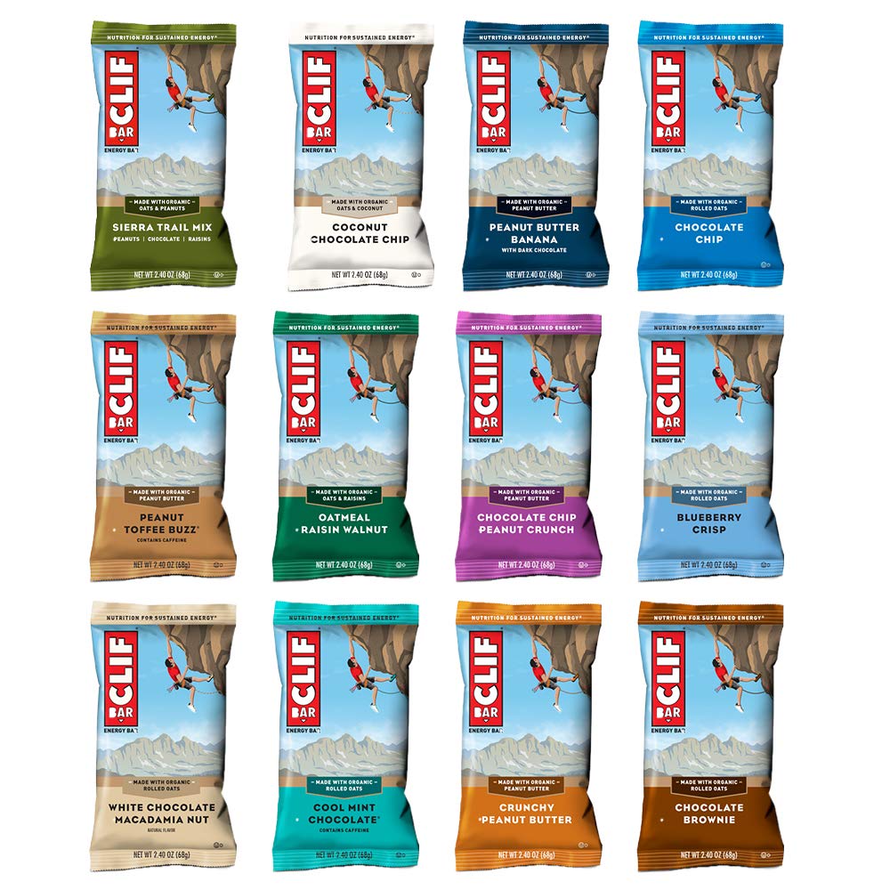 CLIF BARS - Energy Bars - 12 Flavor Variety Pack - Made with Organic Oats - Plant Based Food - Vegetarian - Kosher (2.4 Ounce Protein Bars, 12 Count)