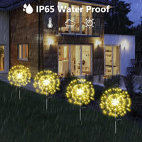 6 Pack Solar Garden Lights Outdoor, Solar Firework Lights Upgraded 540 LED Waterproof Solar Powered Sparkler Lights for Outside with 2 Lighting Modes for Garden Yard Outdoor Decor (Warm White)