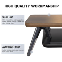 Fenge Dual Monitor Stand, Monitor Stands Riser for 2 Monitors, 42.5 Inch Wood Desk Shelf with Storage Organizer and Cable Management for Office Desk Accessories