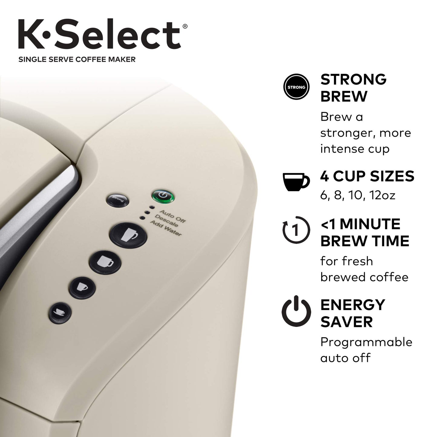 Keurig K-Select Single-Serve K-Cup Pod Coffee Maker, Sandstone