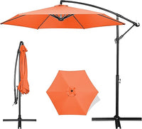FRUITEAM 10FT Patio Umbrellas Offset Cantilever Umbrella, Large Shade Hanging Market Umbrella, Waterproof & UV Protection Outdoor Pool Umbrella with Ventilation for Backyard/Garden