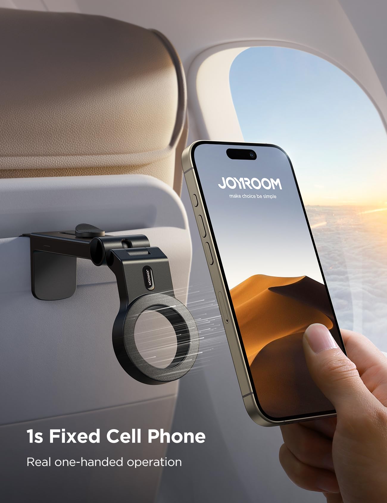JOYROOM for Magsafe Airplane Phone Holder Travel Essentials, [Flexible Rotation] Hands-Free Plane Phone Hount, Airplane Travel Essentials for iPhone 15 Pro Max 14 13 12 Series & Magsafe Case
