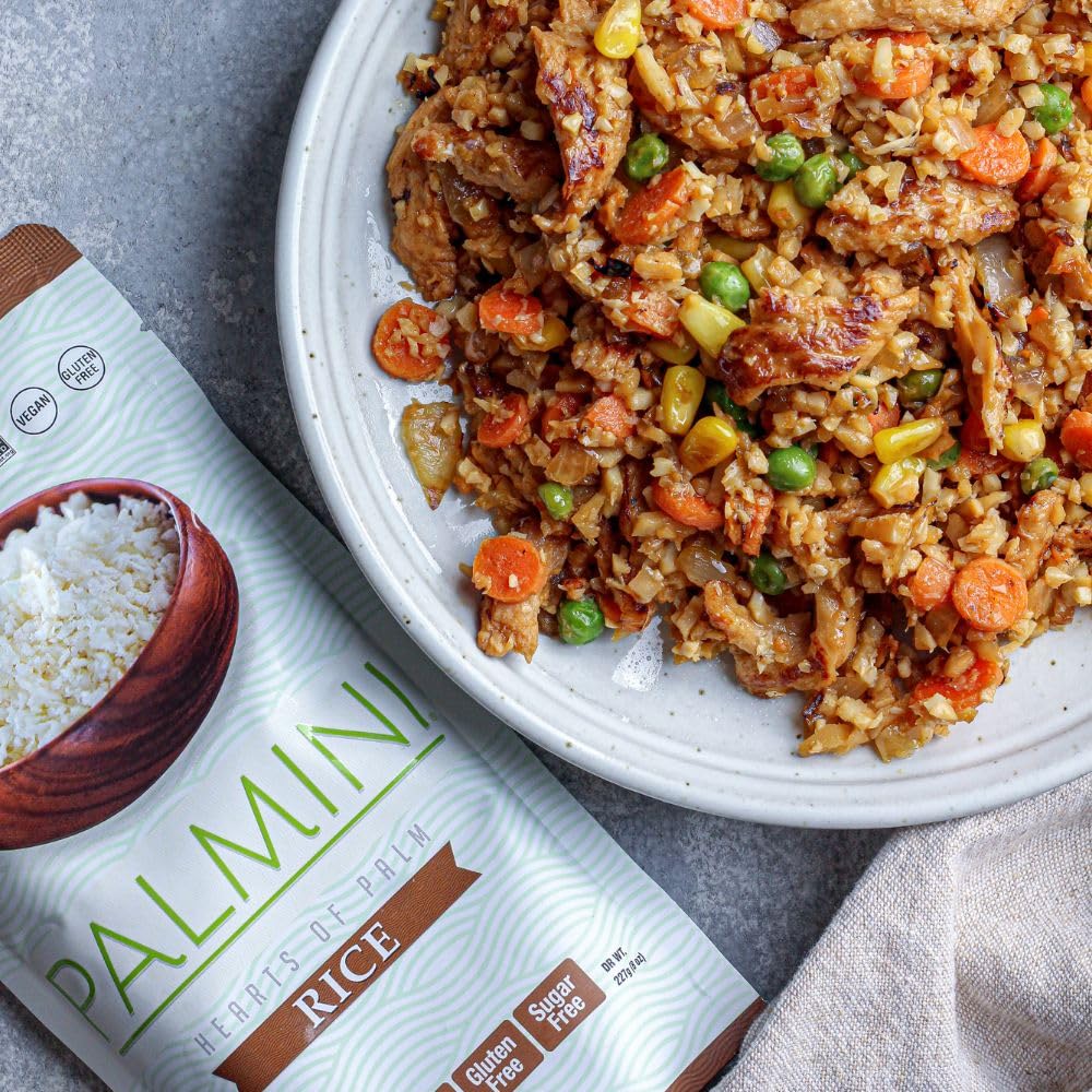 Palmini Rice | Low-Carb, Low-Calorie Hearts of Palm Rice | Keto, Gluten Free, Vegan, Non-GMO | As seen on Shark Tank | (12 Ounces Pouches - Pack of 3)