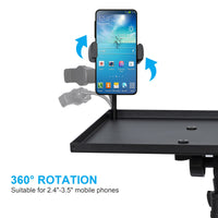 DECOSIS Projector Stand Tripod from 23" to 46", Laptop Tripod Stand Height Adjustable with Gooseneck Phone Holder, Laptop Floor Stand for Office, Home, Stage, Studio, DJ Racks Holder Mount