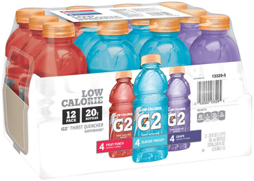 Gatorade G2 Thirst Quencher Sports Drink, Variety Pack, 20oz Bottles, 12 Pack, Electrolytes for Rehydration