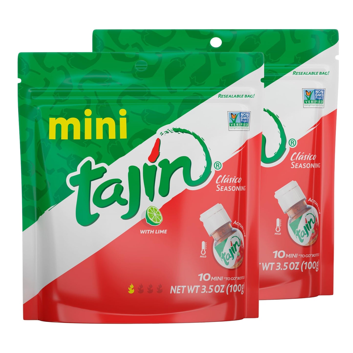 Tajin Clásico Seasoning Mini Pouch 0.35 oz (Pack of 2)