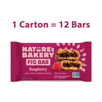 Nature’s Bakery Whole Wheat Fig Bars, Raspberry, Real Fruit, Vegan, Non-GMO, Snack bar, 1 box with 12 twin packs (12 twin packs) (1501080090)