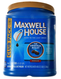 MAXWELL HOUSE The Original Roast Ground Coffee, Medium Classic and Rich Our Signature Club Pack, up to 380, 48 Oz