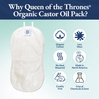 QUEEN OF THE THRONES Pelvic Castor Oil Pack - Less Mess, Reusable, Comfort Sleep Fit (Castor Oil Sold Separately)