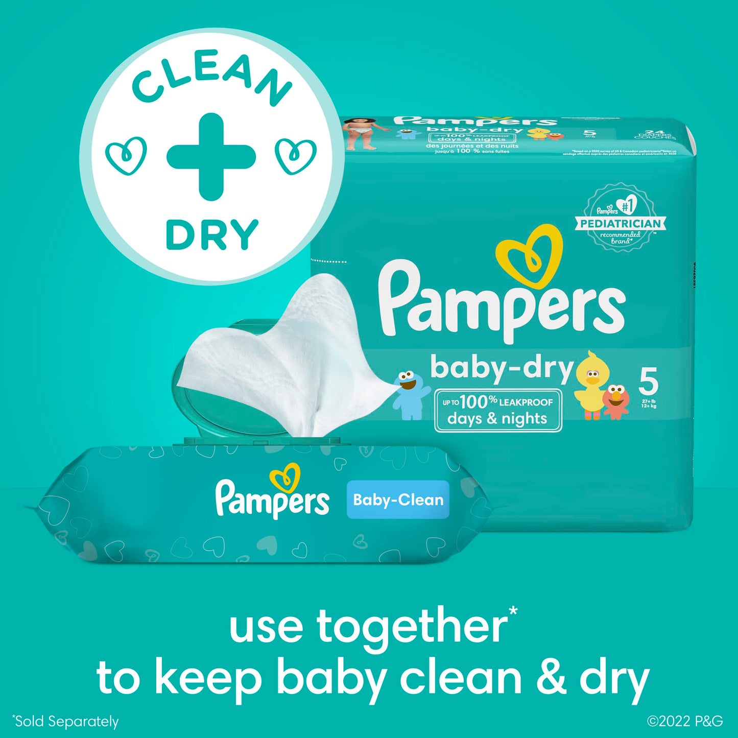 Pampers Baby Clean Wipes Combo, Baby Fresh Scented, 8 Flip-Top Packs, 8 Refill Packs (1152 Wipes Total)