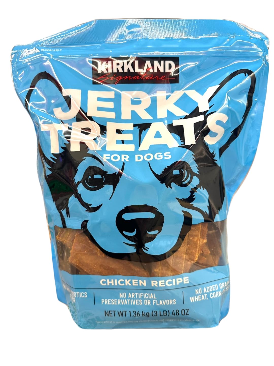 Kirkland Signature Jerky Treats for Dogs, Chicken Recipe 48oz (Pack of 1)