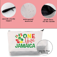 JNIAP Jamaica Gifts For Women Jamaica Vacation Cosmetic Bag One Love Jamaica Makeup Pouch Jamaican Souvenirs Travel Bag