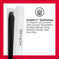 REVLON Crystal C + Ceramic Digital Hair Flat Iron | Long-Lasting Shine and Less Frizz, (1 in)