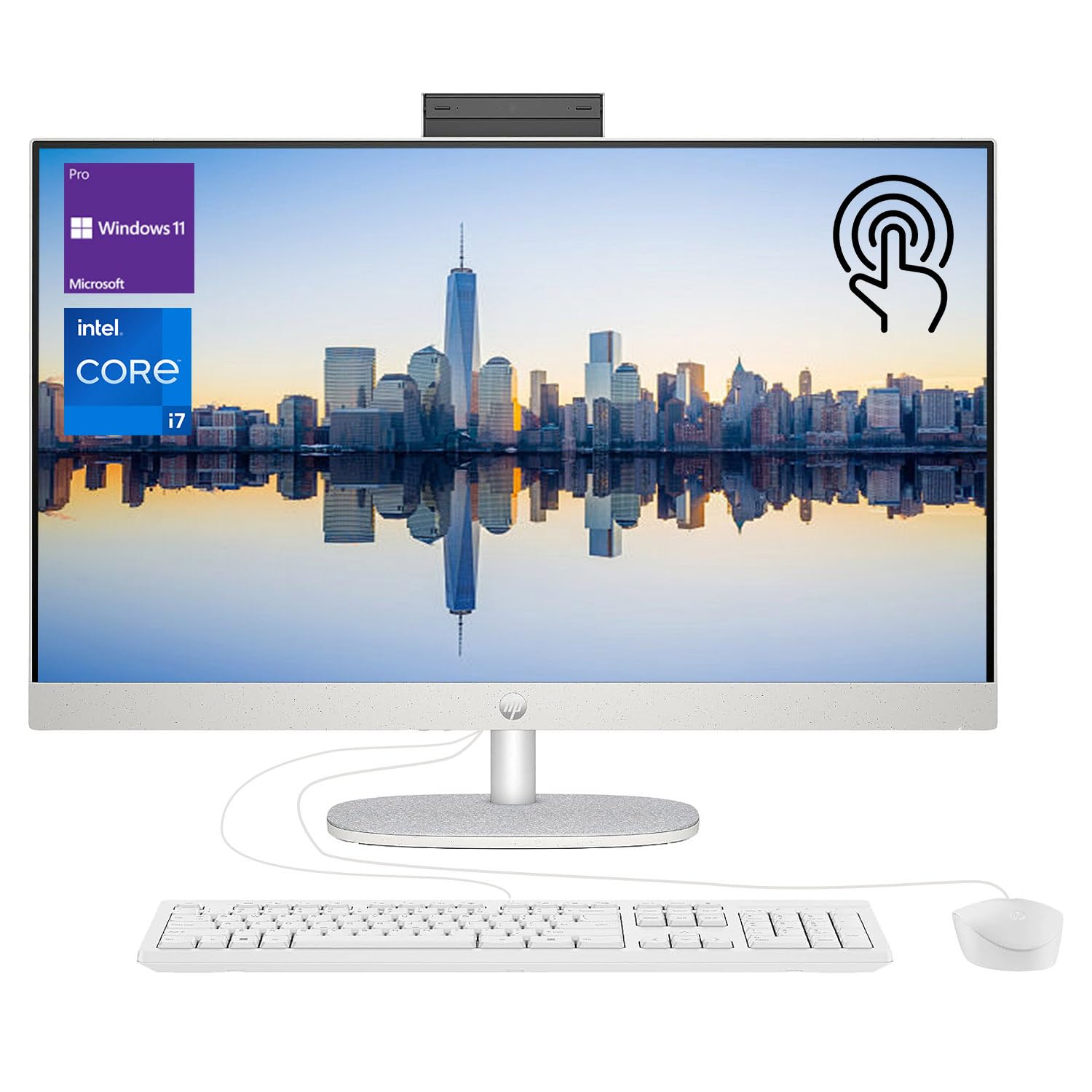 HP Essential Business All-in-One, 27" FHD Touchscreen, Intel Core i7-1355U, 32GB RAM, 1TB SSD, IR Camera, Wired Keyboard & Mouse, HDMI, RJ45, Wi-Fi 6, Windows 11 Pro, White
