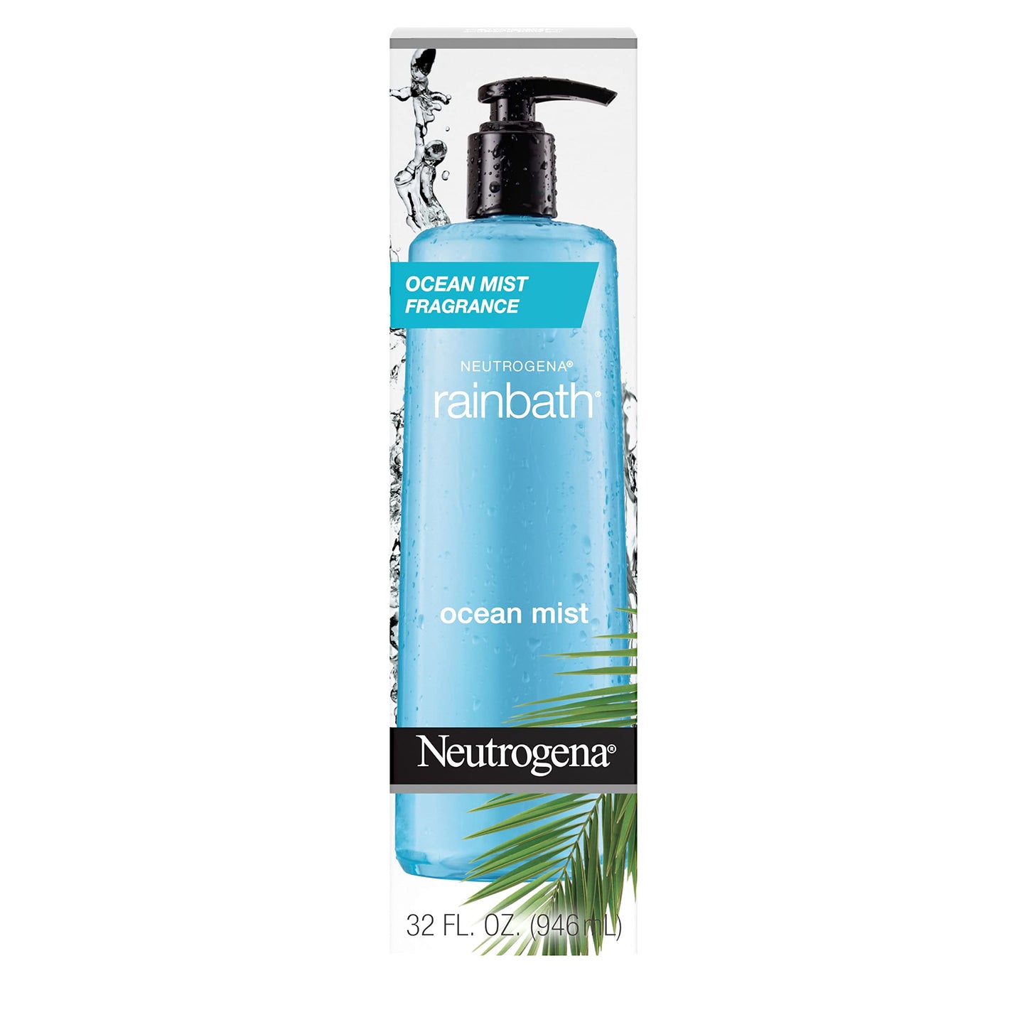 Neutrogena Rainbath Replenishing and Cleansing Shower and Bath Gel, Moisturizing Daily Body Wash Cleanser and Shaving Gel with Clean Rinsing Lather, Ocean Mist Scent, 32 fl. oz