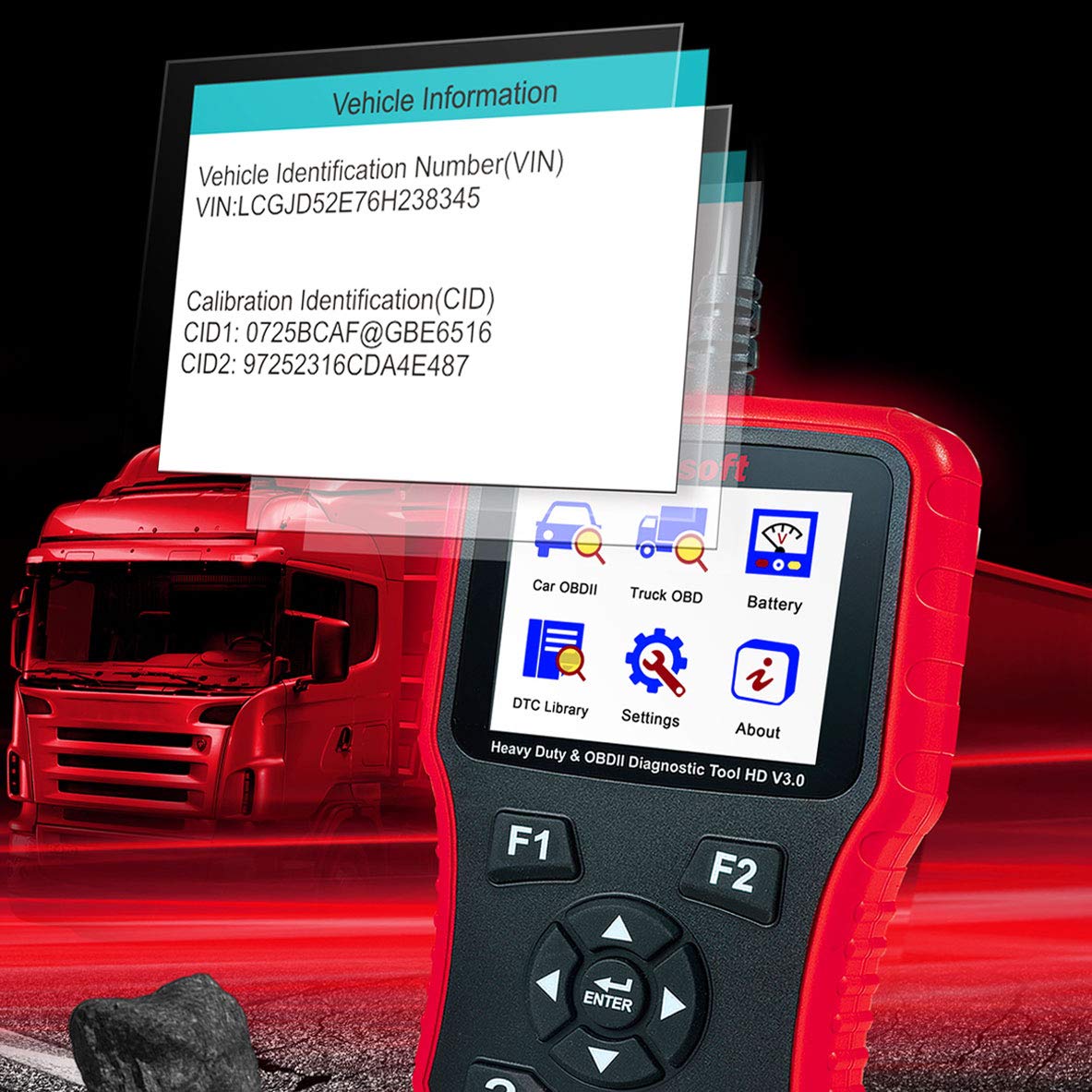 iCarsoft HD V3.0 Heavy Duty Diesel Truck Diagnostic Scanner Tool Code Reader Freightliner Cummins