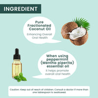 Coconut Pulling Oil, Mint Oil Scrape The Water with Tongue, Natural Pulling Oil for Coconut and Mint Oil Oral Care to Provide Teeth whitening and Fresh Breathing (1pcs)