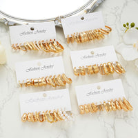 36 Pairs Gold Hoop Earrings Set for Women Girls, Fashion Chunky Gold Hoop Earrings Multipack, Hypoallergenic Pearl Chain Twisted Statement Earring Pack for Birthday Party Jewelry Gift