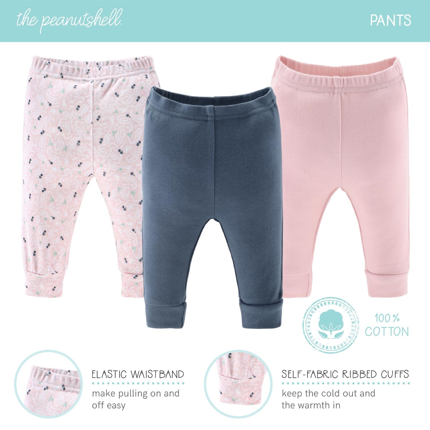 The Peanutshell Newborn Clothes & Accessories Gift Set for Baby Girls - 16 Piece Layette Set - Floral - Fits Newborn to 3 Months