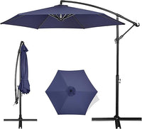 FRUITEAM 10FT Patio Umbrellas Offset Cantilever Umbrella, Large Shade Hanging Market Umbrella, Waterproof & UV Protection Outdoor Pool Umbrella with Ventilation for Backyard/Garden