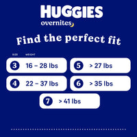 Huggies Size 3 Overnites Baby Diapers: Overnight Diapers, Size 3 (16-28 lbs), 132 Ct (2 Packs of 66)