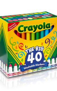 Crayola Ultra Clean Washable Markers (40 Count), Coloring Markers for Kids, Art Supplies, Marker Set, Gifts for Kids, 3, 4, 5