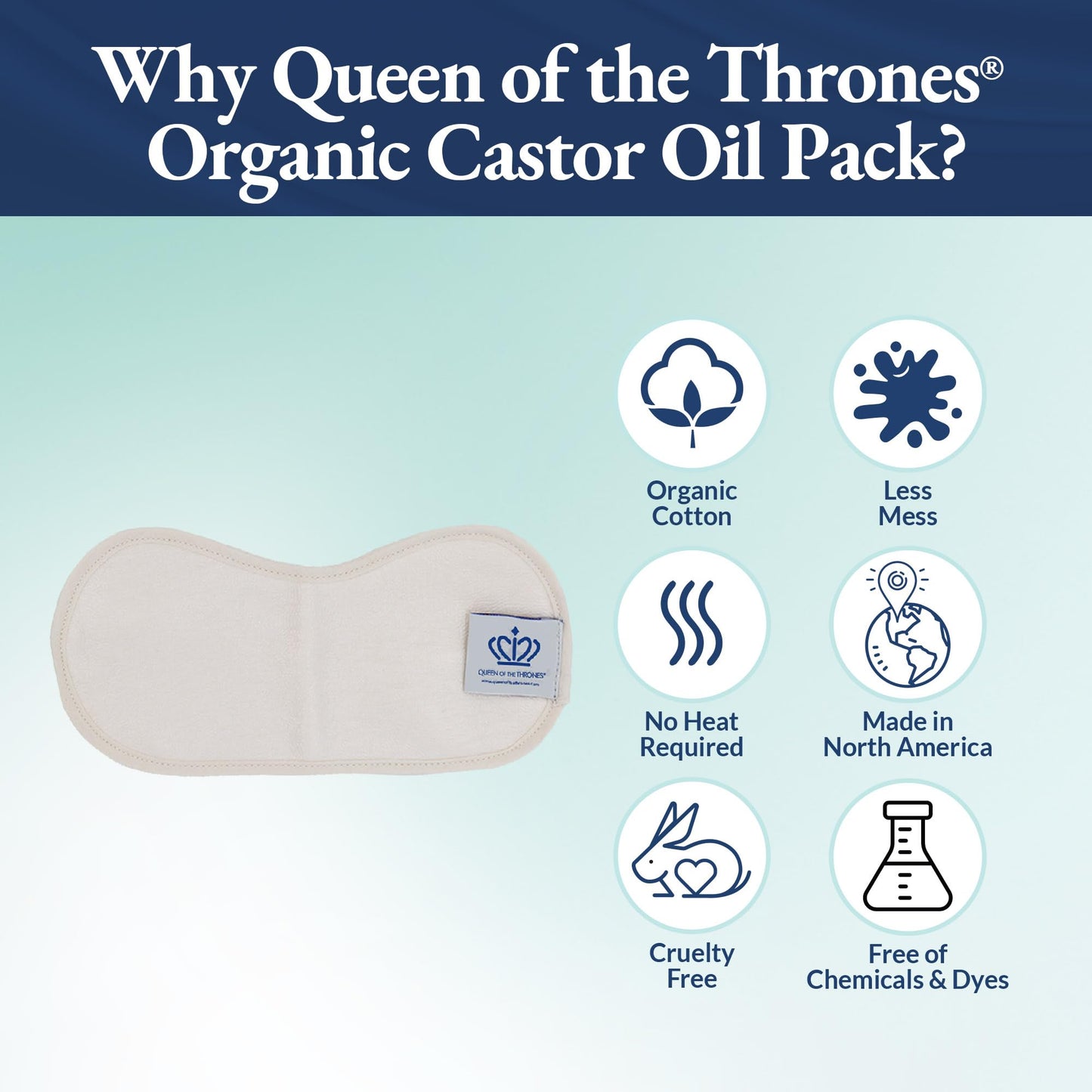 Queen of the Thrones - Neck Castor Oil Pack Kit + Organic Golden Castor Oil 3.38oz