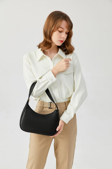 CYHTWSDJ Shoulder Bags for Women, Cute Hobo Tote Handbag Mini Clutch Purse with Zipper Closure (Black)