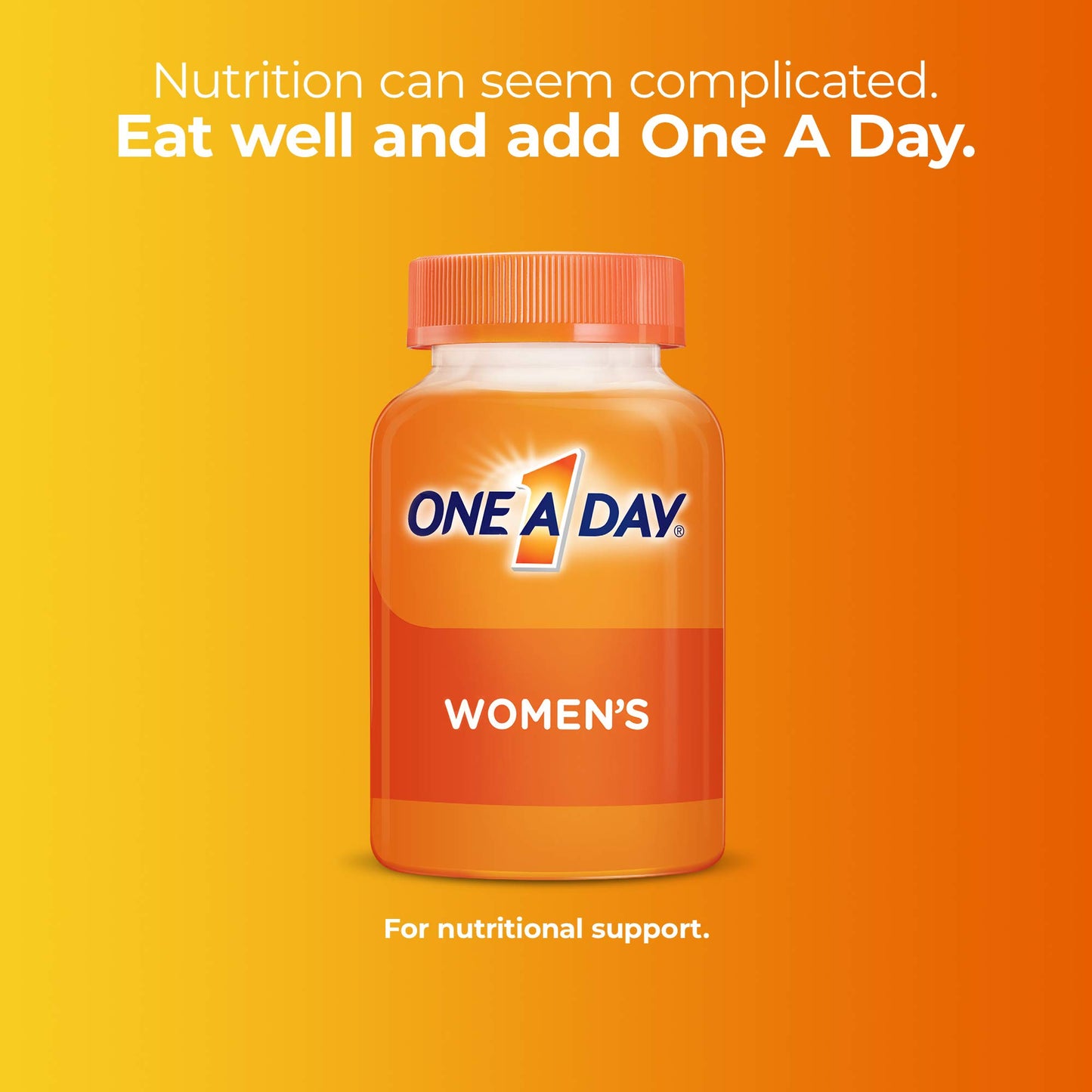 One A Day Women’s Multivitamin Gummies, Supplement with Vitamin A, Vitamin C, Vitamin D, Vitamin E and Zinc for Immune Health Support, Calcium & more, Orange, 230 count, Fruity