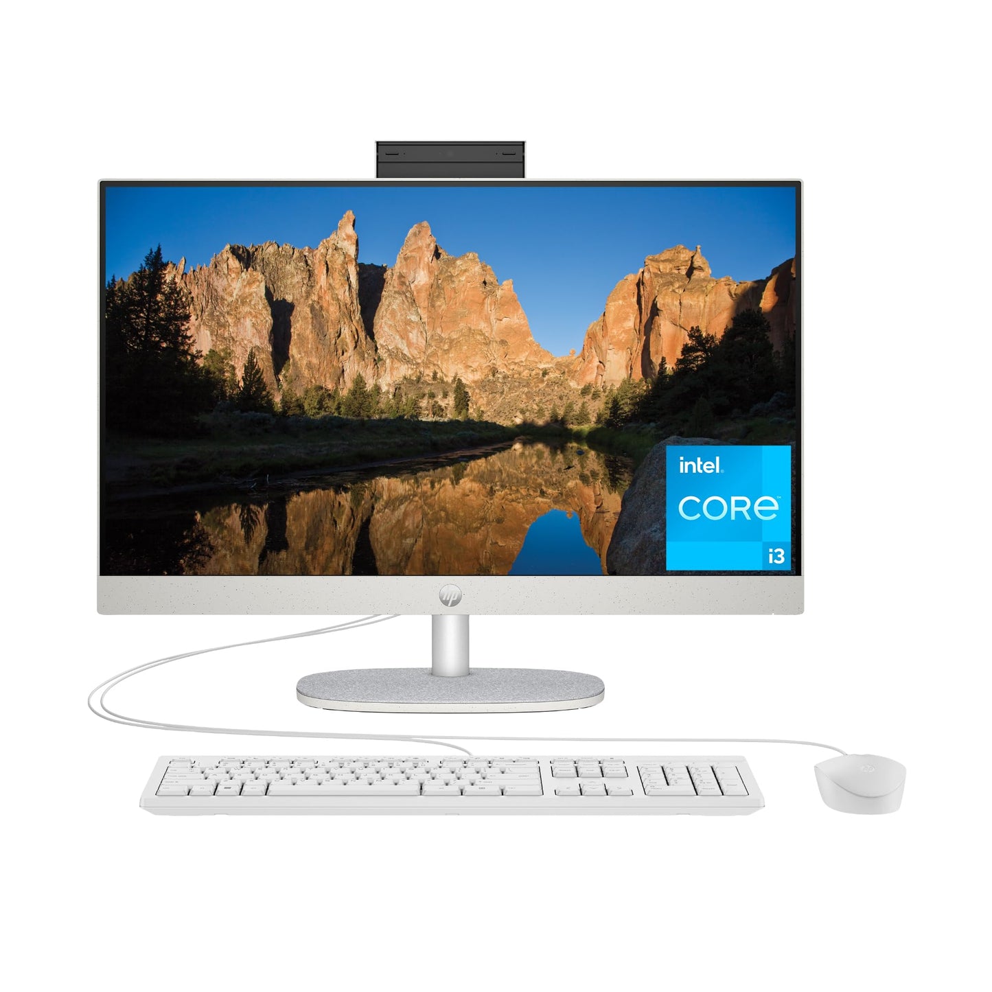 HP 23.8 inch All-in-One Desktop PC, FHD Display, Intel Core i3-N300, 8 GB RAM, 512 GB SSD, Intel UHD Graphics, Windows 11 Home, 24-cr0042 (2023)