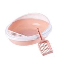 Pet Semi-Enclosed Cat Litter Box Detachable Cat Toilet with Cat Litter Shovel - For Cat Owners - Easy Cleaning & Odor Control - Suitable for Indoor Cats - Great Gift for Cat Lovers